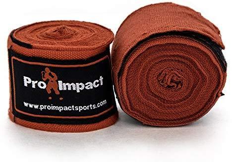 Pro Impact Mexican Style Boxing Handwraps 180" with Closure – Elastic Hand & Wrist Support for Muay Thai Kickboxing Training Gym Workout or MMA for Men & Women - 1 Pair