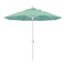 California Umbrella 9' Round Aluminum Market Umbrella, Crank Lift, Collar Tilt, White Pole, Sunbrella Pacific Blue