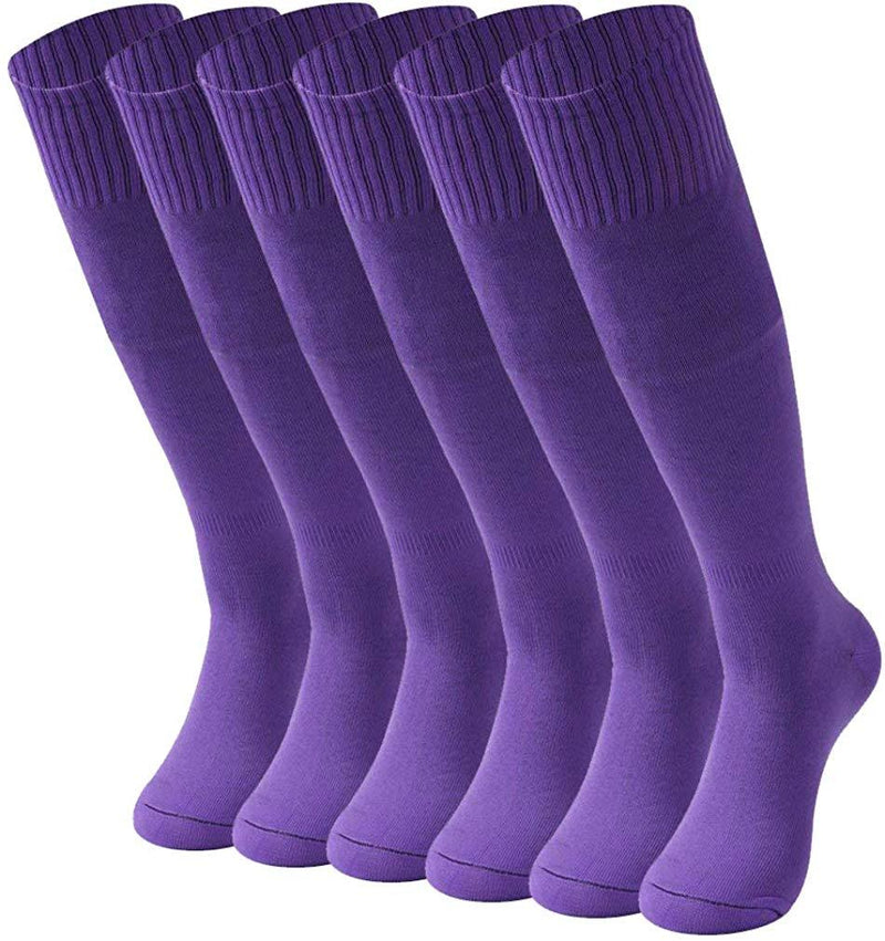 Soccer Socks, RTZAT Unisex Solid Knee High Tube Team Sports Football Socks, 2,6,12 Pairs