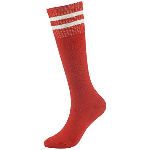 Youth Soccer Socks Fasoar Teens Knee High Football Socks Long Striped Rugby Tube Socks 2/6/10 Pairs