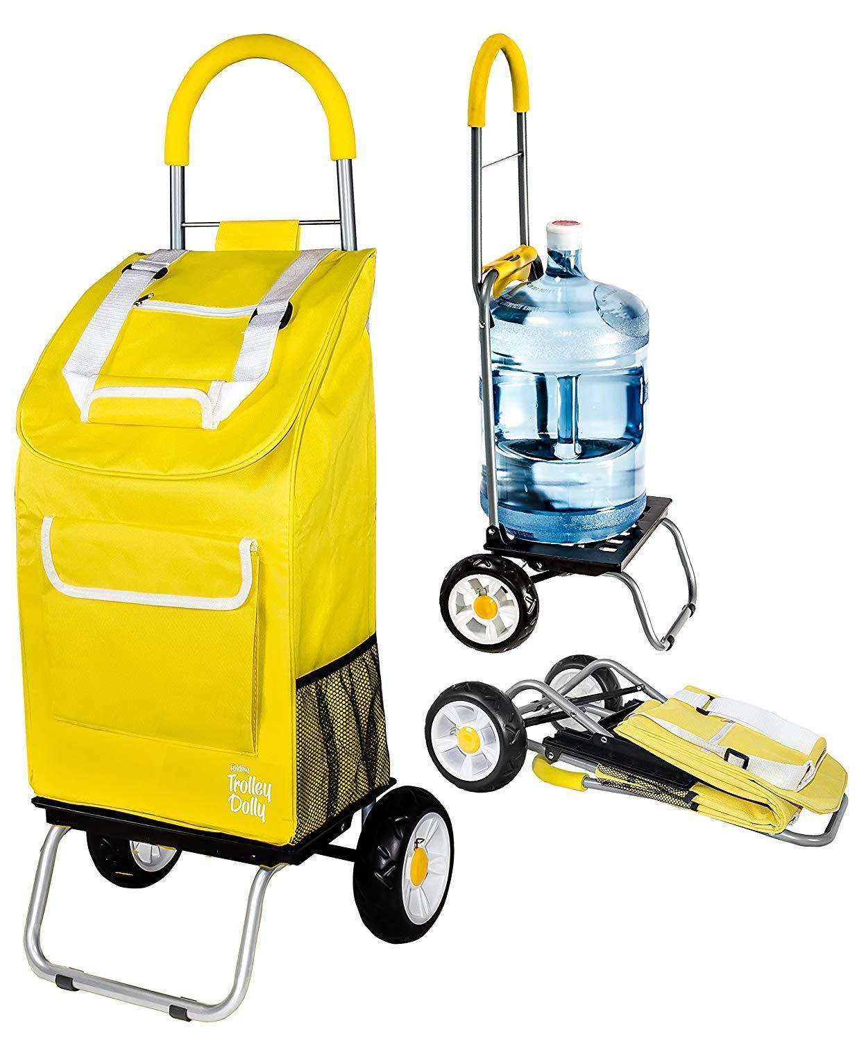 Trolley Dolly, Black Shopping Grocery Foldable Cart