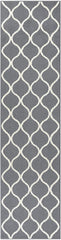Maples Rugs Rebecca 2'6 x 10' Non Skid Hallway Carpet Entry Rugs Runners for Kitchen and Entryway, Grey/White