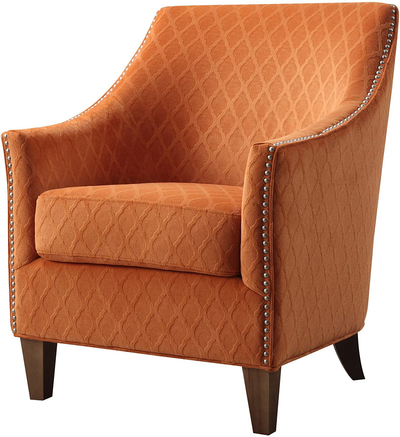 Emerald Home Furnishings  Kismet Wembley Buff Accent Chair with Diamond Pattern Fabric And Nailhead Trim