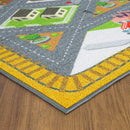 KC Cubs Playtime Collection Country Farm Road Map with Construction Site Educational Learning Area Rug Carpet for Kids and Children Bedroom and Playroom (5' 0" x 6' 6")