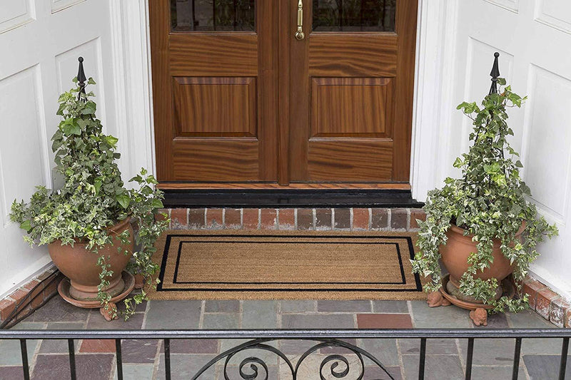 DeCoir 24" X 48" 'Classic Border' Coir Double Door Mat, Medium/Large