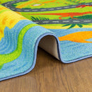 KC Cubs Playtime Collection Dinosaur Dino Safari Road Map Educational Learning & Game Area Rug Carpet for Kids and Children Bedrooms and Playroom (5'0" x 6'6")