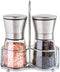 Original Stainless Steel Salt and Pepper Grinder Set With Stand - Tall Salt and Pepper Shakers with Adjustable Coarseness - Salt Grinders and Pepper Mill Shaker Set