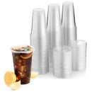 Green Direct 10 oz. Disposable Plastic Clear Cups With Flat Lids for Cold Drink - Bubble Boba - Iced Coffee - Tea - Smoothie - Pack of 100