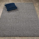 Ottomanson Cozy Color Solid Contemporary Living and Bedroom Soft Shag Area Rug, 5'3" L x 7'0" W, Gray