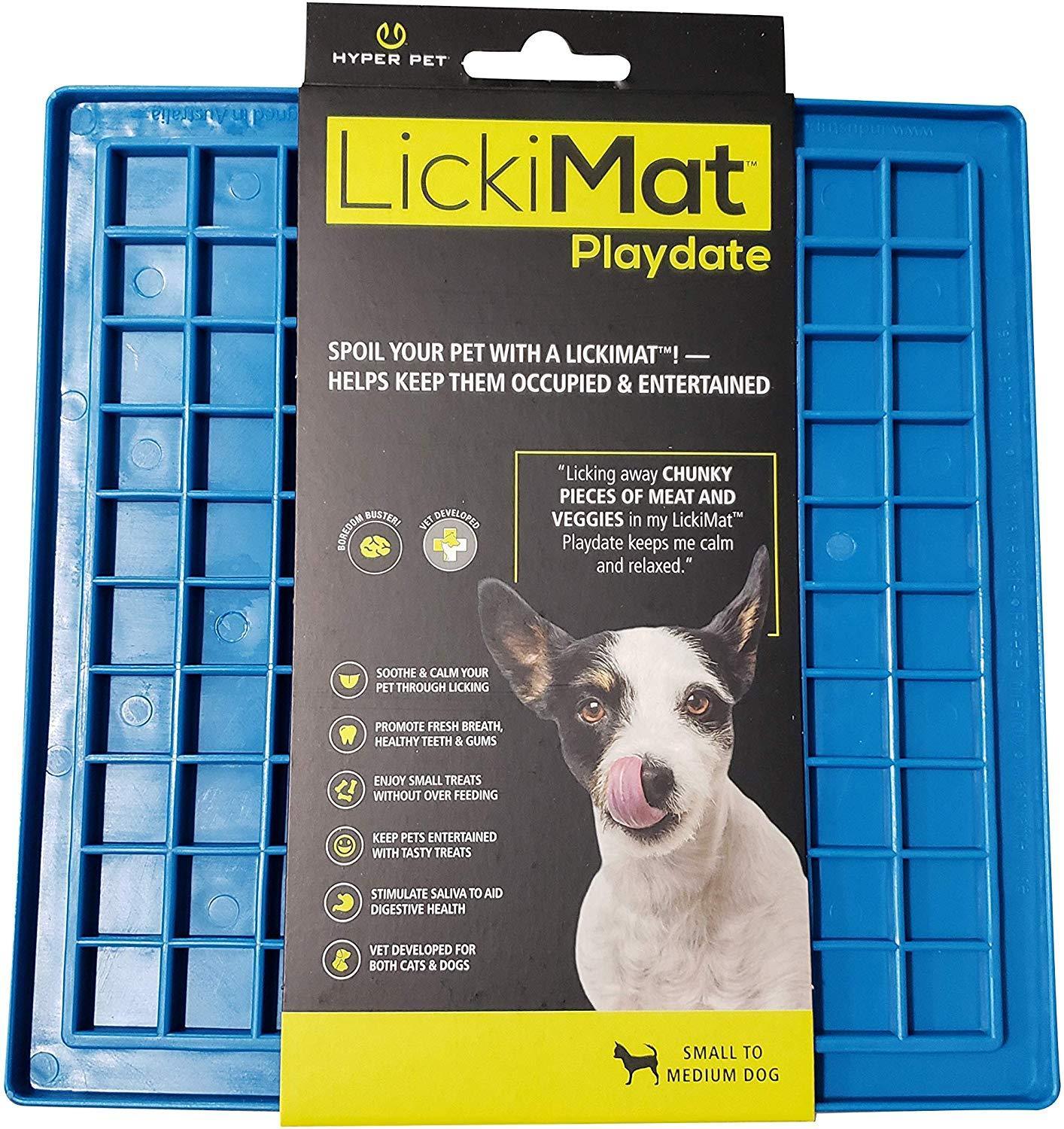 Hyper Pet Lickimat Slow Feeder Dog Mat & Boredom Buster (Perfect For Dog Food, Dog Treats, Yogurt, or Peanut Butter) [Fun Alternative to a Slow Feed Dog Bowl], Available in a Variety of Colors & Sizes