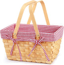 URFORESTIC Picnic Basket Natural Woven Woodchip with Double Folding Handles | Easter Basket | Storage of Plastic Easter Eggs and Easter Candy