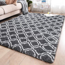 PAGISOFE Soft Indoor Large Modern Area Rugs Shaggy Patterned Fluffy Carpets Suitable for Living Room and Bedroom Nursery Rugs Home Decor Rugs for Christmas and Thanksgiving 5'x8' Grey Trellis