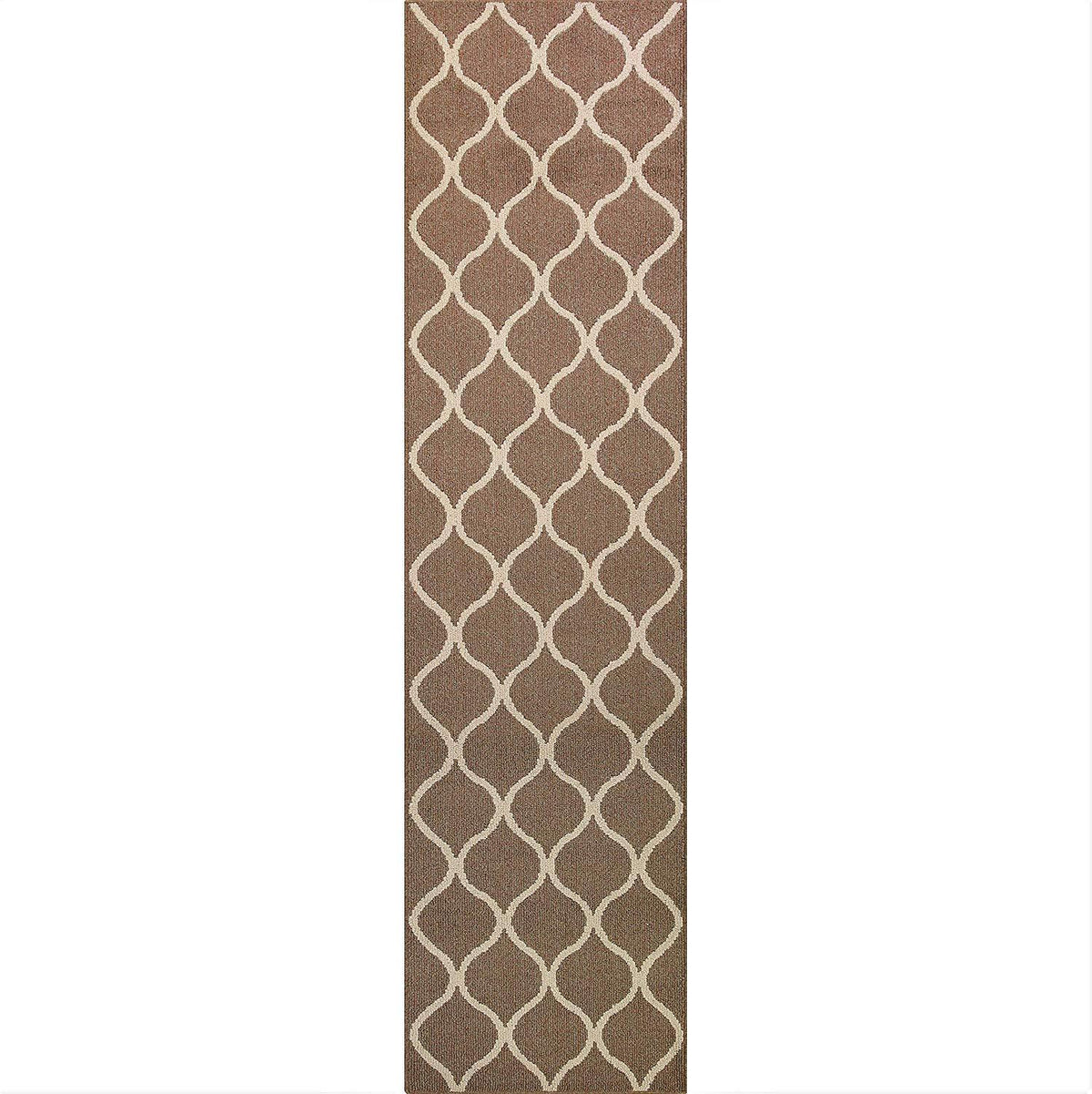 Maples Rugs Rebecca 2'6 x 10' Non Skid Hallway Carpet Entry Rugs Runners for Kitchen and Entryway, Grey/White