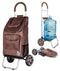 Dbest  Trolley Dolly, Brown Shopping Grocery Foldable Cart