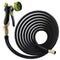 Nifty Grower 100ft Garden Hose - All New Expandable Water Hose with Double Latex Core, 3/4" Solid Brass Fittings, Extra Strength Fabric - Flexible Expanding Hose with Metal 8 Function Spray Nozzle