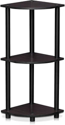 Furinno Turn-N-Tube 5 Tier Corner Display Rack Multipurpose Shelving Unit, Columbia Walnut/Black