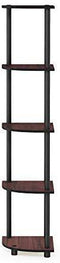 Furinno Turn-N-Tube 5 Tier Corner Display Rack Multipurpose Shelving Unit, Columbia Walnut/Black