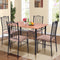 Svitlife 5 PC Dining Set Wood Metal Table and 4 Chairs Kitchen Breakfast Furniture Kitchen Bar Breakfast Chair Set Stools Pub 2 Table Furniture Counter Stool