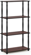 Furinno (99557BK/GY) Turn-N-Tube 4-Tier Multipurpose Shelf Display Rack - Black/Grey