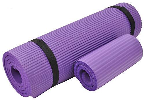 BalanceFrom GoYoga+ All-Purpose 1/2-Inch Extra Thick High Density Anti-Tear Exercise Yoga Mat and Knee Pad with Carrying Strap