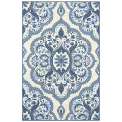Maples Rugs Kitchen Rug - Vivian 2.5 x 4 Non Skid Small Accent Throw Rugs [Made in USA] for Entryway and Bedroom, 2'6 x 3'10, Blue