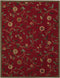 Ottomanson Ottohome Collection Floral Garden Design Modern Area Rug with Non-Skid (Non-Slip) Rubber Backing, Dark Red, 39" L x 60" W