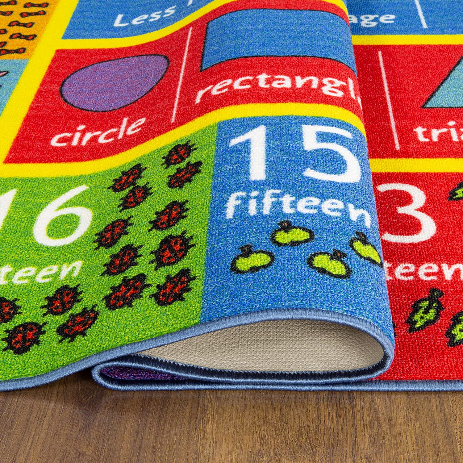 KC Cubs Playtime Collection Math Symbols, Numbers and Shapes Educational Learning Area Rug Carpet for Kids and Children Bedroom and Playroom (5' 0" x 6' 6")