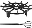 SEAAN Round Fire Pit Grate for Firepit 20'' Iron Round Circular Log Holder Rack with 3/4-Inch Square Thick Spokes for Backyard Bonfire or Campfire Chimney Hearth Kindling Stacking (20 Inch Diameter)