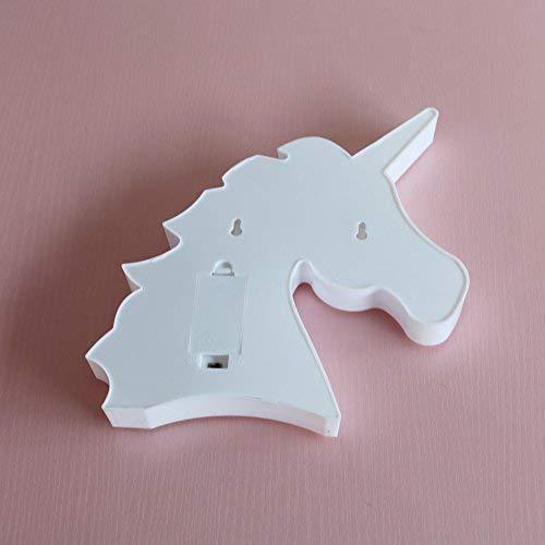 Pooqla LED Unicornio Night Light Lamp Kids Marquee Lights Unicorn Shape Signs Light Up Christmas Party Wall Decoration Battery Operated (Pink)