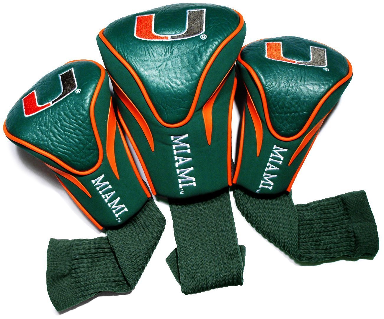 Team Golf NCAA Contour Golf Club Headcovers (3 Count), Numbered 1, 3, & X, Fits Oversized Drivers, Utility, Rescue & Fairway Clubs, Velour lined for Extra Club Protection