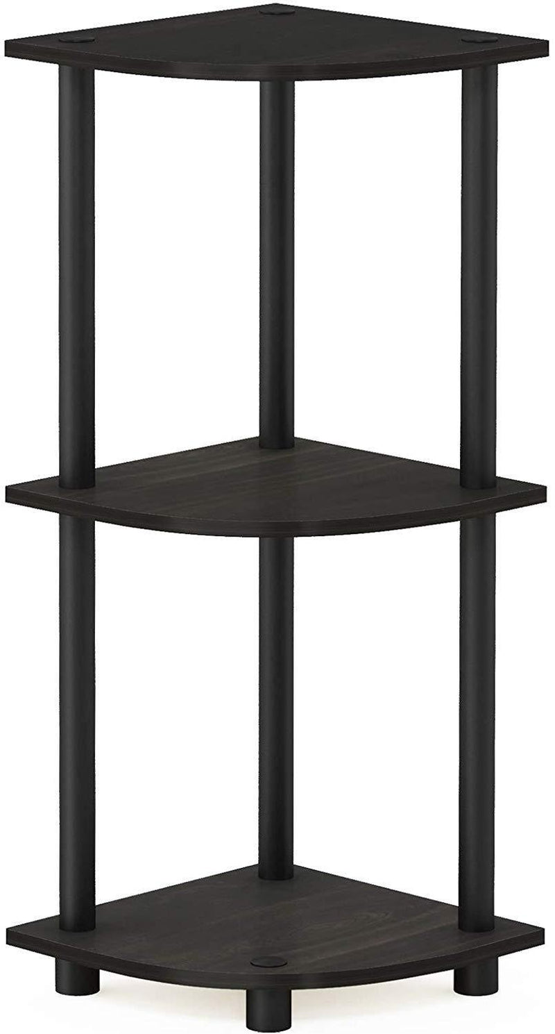 Furinno Turn-N-Tube 5 Tier Corner Display Rack Multipurpose Shelving Unit, Columbia Walnut/Black