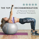 Live Infinitely Exercise Ball (55cm-95cm) Extra Thick Professional Grade Balance & Stability Ball- Anti Burst Tested Supports 2200lbs- Includes Hand Pump & Workout Guide Access