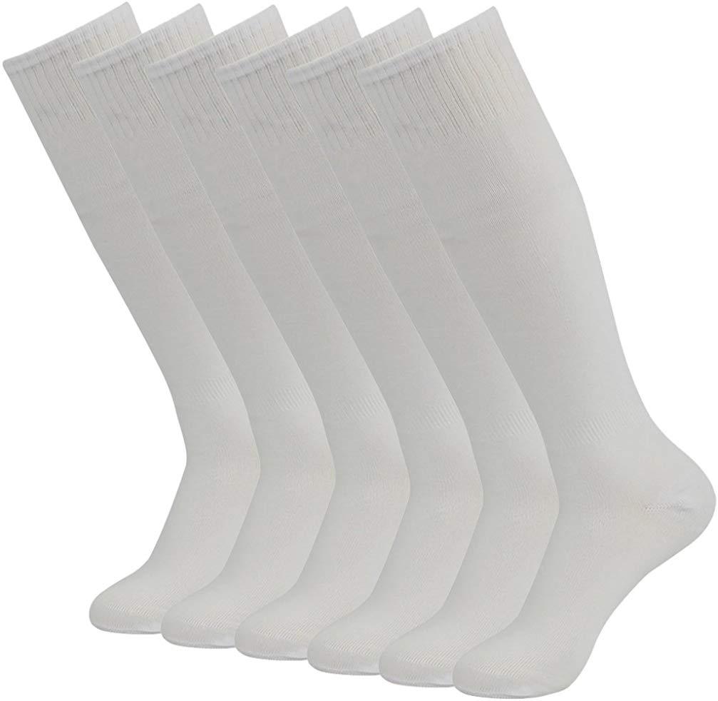 Soccer Socks, RTZAT Unisex Solid Knee High Tube Team Sports Football Socks, 2,6,12 Pairs