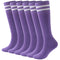 Youth Soccer Socks Fasoar Teens Knee High Football Socks Long Striped Rugby Tube Socks 2/6/10 Pairs