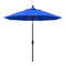 California Umbrella 9' Round Aluminum Market Umbrella, Crank Lift, Collar Tilt, White Pole, Sunbrella Pacific Blue