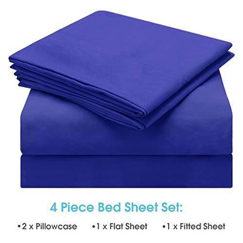 BYSURE White Sheets Queen Size 4 Piece Bed Sheets Set - Ultra Soft 1800 Thread Count Double Brushed Microfiber, Deep Pockets, Hypoallergenic, Wrinkle & Fade Resistant Cooling Bed Sheets