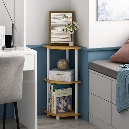 Furinno Turn-N-Tube 5 Tier Corner Display Rack Multipurpose Shelving Unit, Columbia Walnut/Black