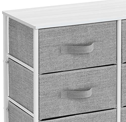 Sorbus Dresser with 5 Drawers - Furniture Storage Tower Unit for Bedroom, Hallway, Closet, Office Organization - Steel Frame, Wood Top, Easy Pull Fabric Bins (Black/Charcoal)