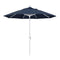 California Umbrella 9' Round Aluminum Market Umbrella, Crank Lift, Collar Tilt, White Pole, Sunbrella Pacific Blue