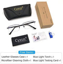 Cyxus Blue Light Blocking Computer Glasses [Better Sleep] Anti Digital Eye Strain Headache Video Eyewear (Blue Browline Frame)