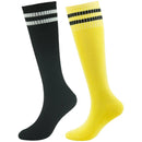 Youth Soccer Socks Fasoar Teens Knee High Football Socks Long Striped Rugby Tube Socks 2/6/10 Pairs