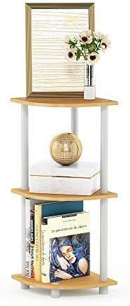 Furinno Turn-N-Tube 5 Tier Corner Display Rack Multipurpose Shelving Unit, Columbia Walnut/Black