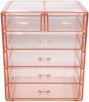 Sorbus Cosmetics Makeup and Jewelry Big Storage Display-Stylish Vanity, Bathroom Case, 4 Large, 2 Small Drawers, Clear