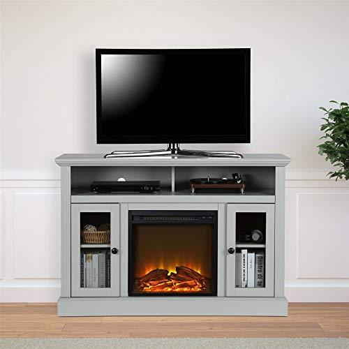 Ameriwood Home Chicago TV Stand with Fireplace, Rustic Gray