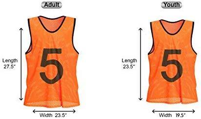 Unlimited Potential Nylon Mesh Scrimmage Team Practice Vests Pinnies Jerseys Bibs for Children Youth Sports Basketball, Soccer, Football, Volleyball (Pack of 12)