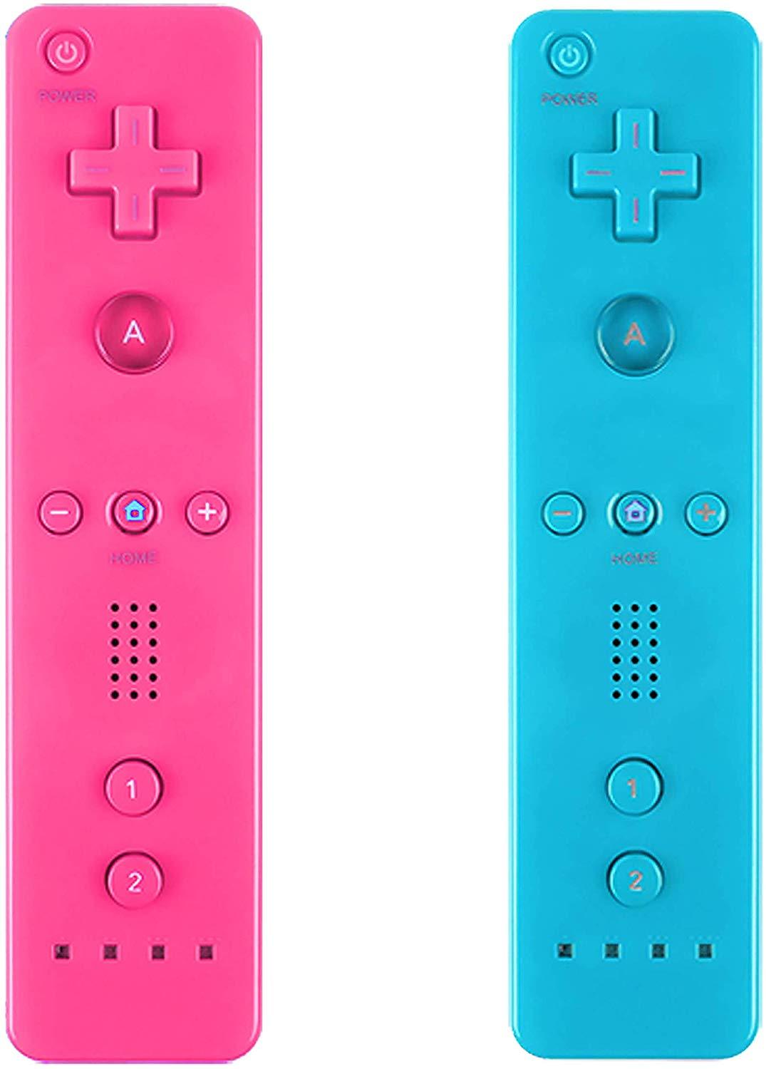 Yosikr Wireless Remote Controller for Wii Wii U - 4 Packs Pink+Red+Deep Blue+Blue