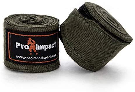 Pro Impact Mexican Style Boxing Handwraps 180" with Closure – Elastic Hand & Wrist Support for Muay Thai Kickboxing Training Gym Workout or MMA for Men & Women - 1 Pair