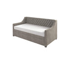 Little Seeds Ambrosia Diamond Tufted Upholstered Design Daybed and Trundle Set, Twin Size Frame, Light Grey