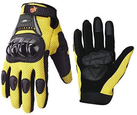 Street Bike Full Finger Motorcycle Gloves 09 (Large, black)