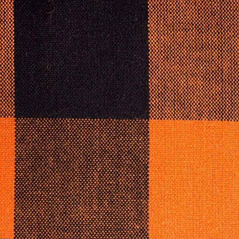 DII Cotton Buffalo Check Table Runner for Family Dinners or Gatherings, Indoor or Outdoor Parties, Halloween, & Everyday Use (14x72",  Seats 4-6 People), Orange & Black